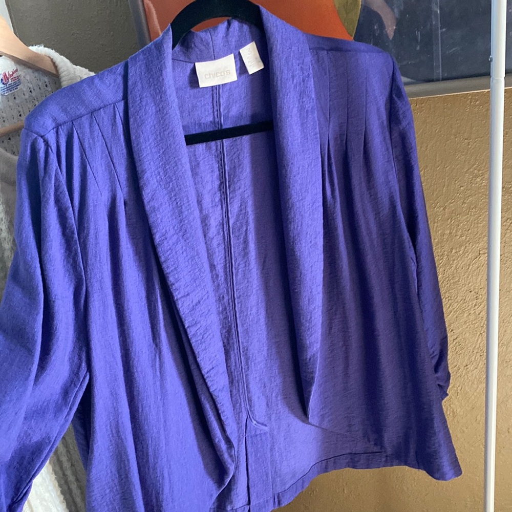 Chicos VINTAGE Purple Over shirt/Jacket/Blazer with Shoulder Pads